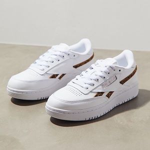 Reebok Club C Double Geo Womens Sneaker Cheetah Print